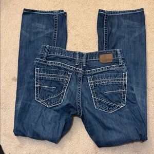 BKE Men's Dark Blue Bootcut Jeans